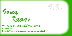 irma kavai business card